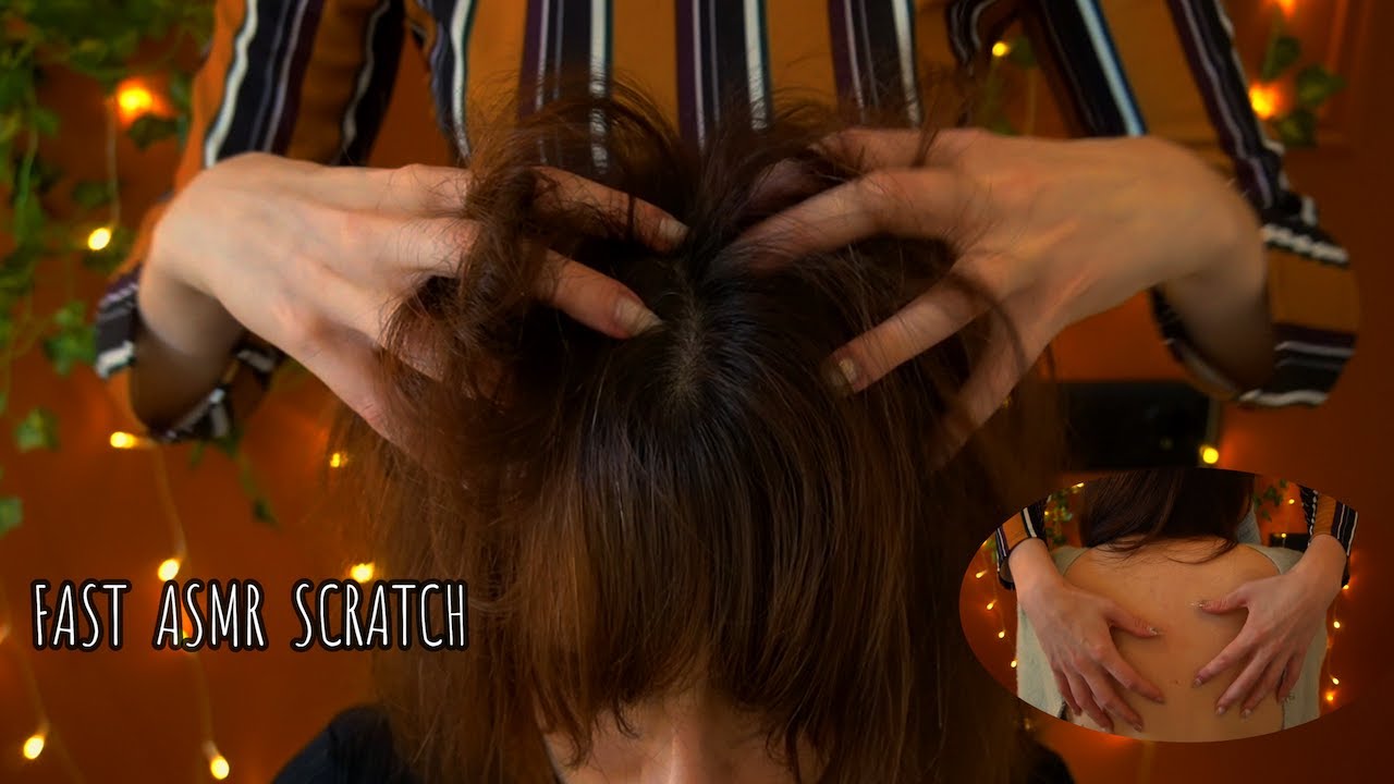 ASMR FAST SCALP AND BACK SCRATCH with plenty of nail clicking | Slightly chaotic | no talking