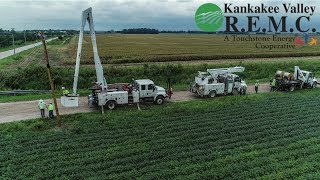 Stringing Three Phase | Kankakee Valley REMC