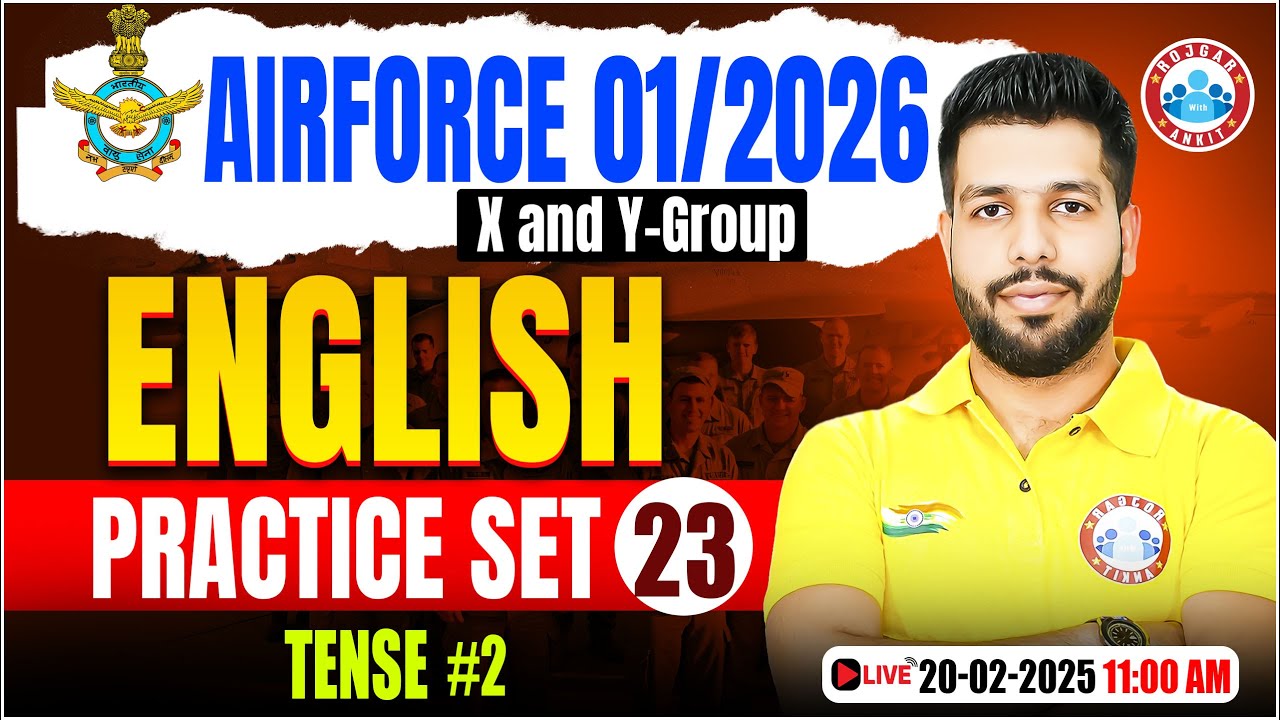 Airforce Practice Set 2025 | Tense | English for Airforce X & Y Group By Anuj Sir