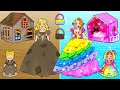 DIY Paper Doll | Rich And Poor Rapunzel Barbie Decorate New Dressup And House | Dolls Beauty