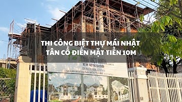 Thi công mẫu biệt thự mái Nhật tân cổ điển 2 tầng mặt tiền 10m | Thiết kế và thi công