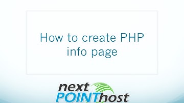 How to create PHP info page
