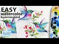 Easy watercolor hummingbird painting ideas for beginners