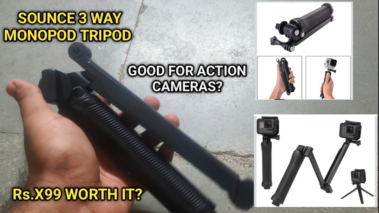 Sounce 3-Way Monopod Grip Tripod For Action Cameras||Unboxing and Review||Tech With Nilesh 