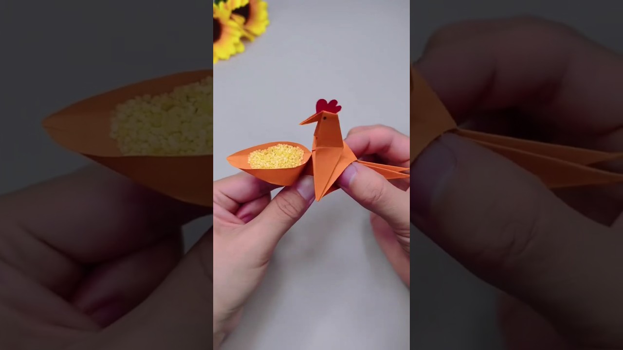 Easy Origami Chicken Craft | Paper Snack Holder DIY ✂️ | Kids Craft