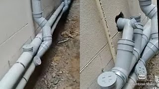 Sanitaryworks Swr Pipe Line Out Side Bathroom Work Fitting Telugu Lo