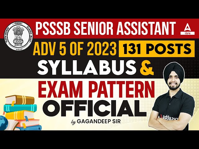 PSSSB Senior Assistant Recruitment 2024 | Syllabus & Exam Pattern class=