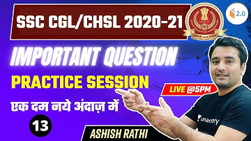 SSC CGL/CHSL 2020-21 | Maths by Ashish Rathi | Practice Session