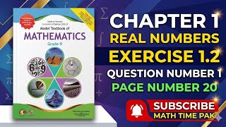 Exercise 1.2 Question no 1 page no 20 || 9th Class Math | Real Numbers by Maths Time PAK