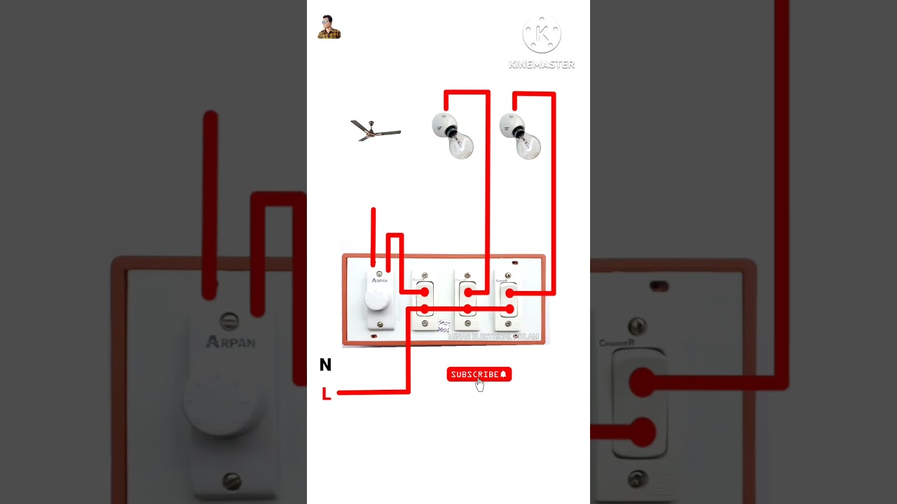 1 Fan Regulator 3 Switch With 2 Bulb Holders Connection 