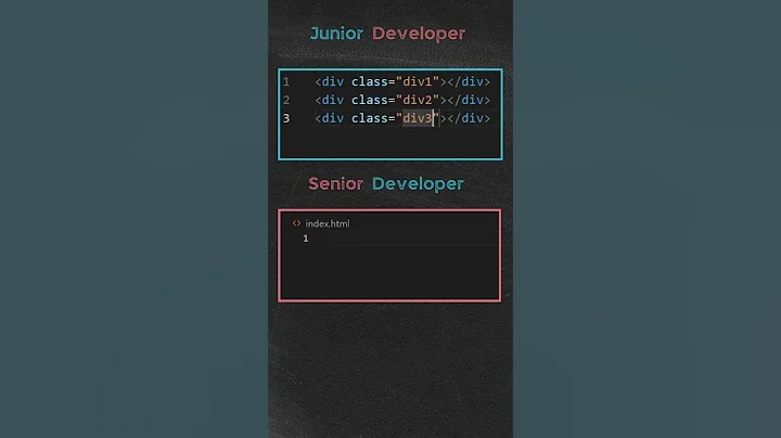 Junior Developer vs Senior Developer. #programming #coding #html #css #javascript #dsa #webdeveloper
