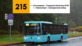 Автобус 215. г. «Сестрорецк», Городская больница №40 - г. «Кронштадт», Гражданская улица.