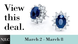 Deal of the Week: White Gold Sapphire and Diamond Stud Earrings