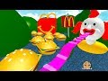 Giant Happy Meal & Burgers ! Roblox McDonalds Obby - Fast Food Restaurant Online Game Video