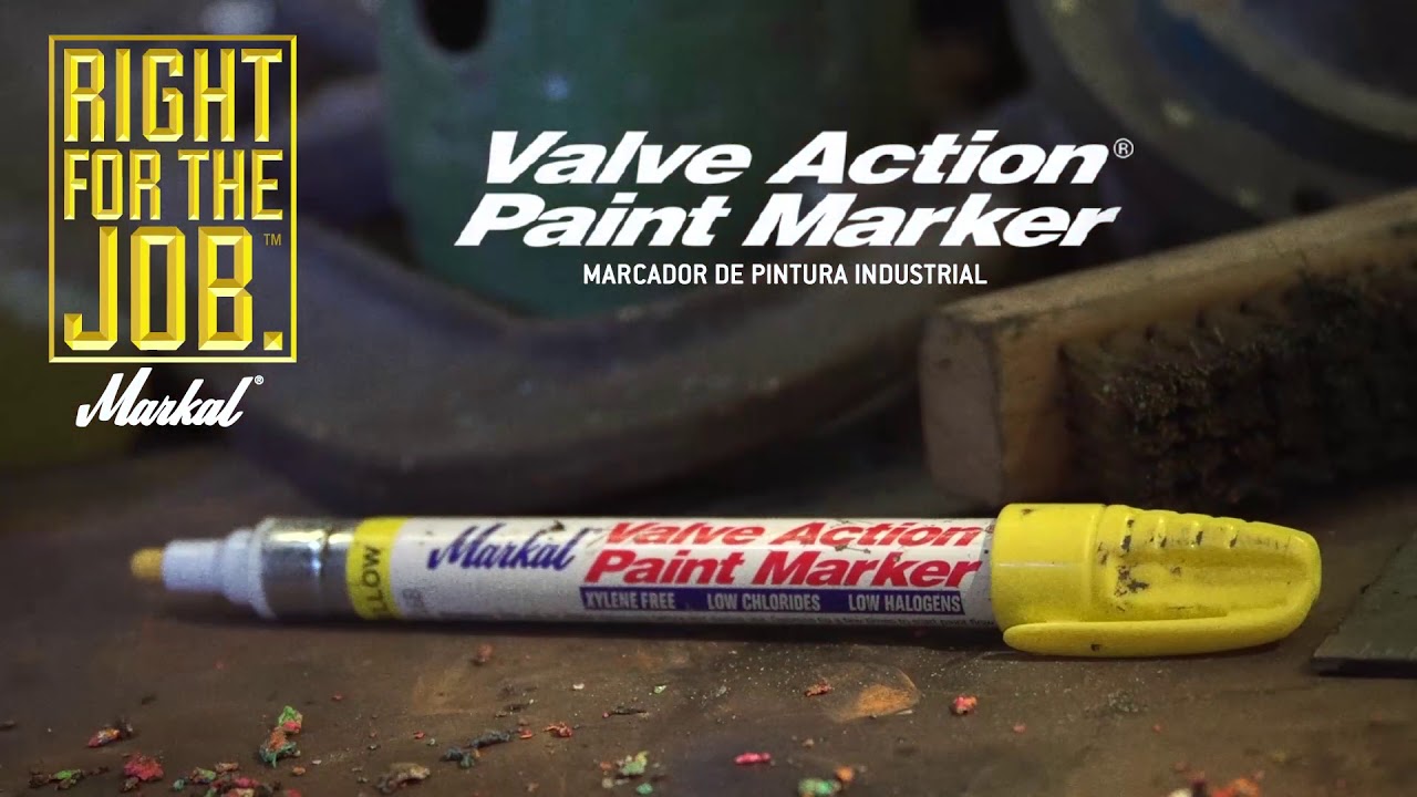 Markal 96821 Valve Action Paint Marker, Yellow