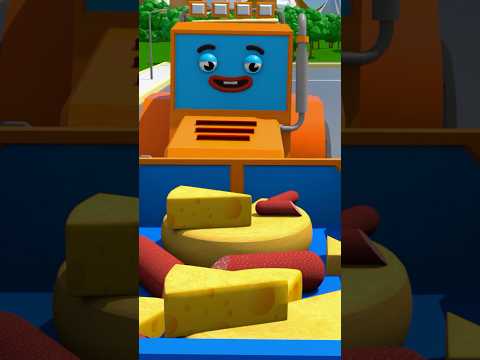 🚜🧀 Оранжевый Трактор и огромный сыр: Забавная погоня! 🚓✨#carcartoon #forkids #длядетей