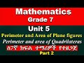 Grade 7 Mathematics Unit 5 Part 2 Perimeter And Area Of Plane Figures