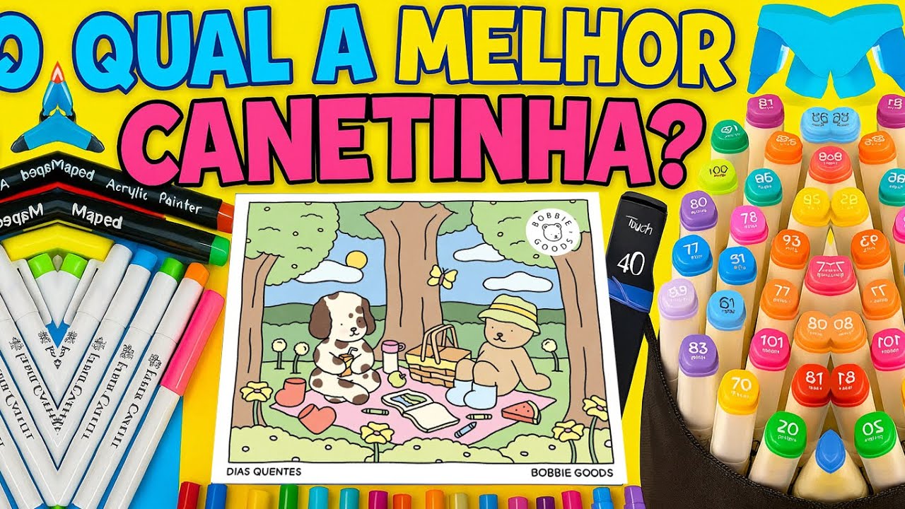 🎨 QUAL MELHOR CANETINHA PARA COLORIR LIVRO BOBBIE GOODS ( TESTEI 5 ...
