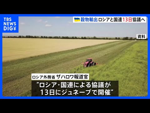 ウクライナ産穀物の輸出めぐりロシアが13日に国連と協議へ｜TBS NEWS DIG