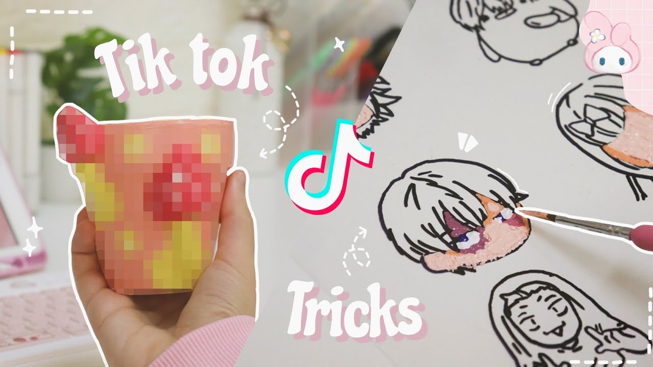 جربت اغرب حيل الرسم من التيك توك ♡ رسمت على البلاستيك🍄 ( الجزء الثالث )