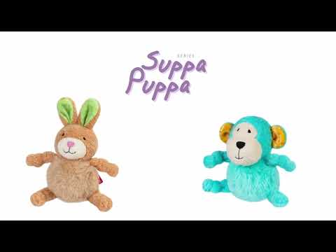 Іграшка для собак Мавпа з м'ячиком усередині GiGwi Suppa Puppa, текстиль, термопластична гума, 11 см, видео 1