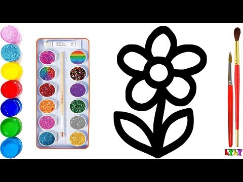 Dạy Bé Học Vẽ | Dạy bé học vẽ bông hoa | Vẽ và tô màu bông hoa đơn giản nhất | Lyly Toy Art