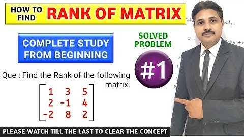 RANK OF MATRIX SOLVED EXAMPLES 1 | UNIT : MATRICES  @TIKLESACADEMY