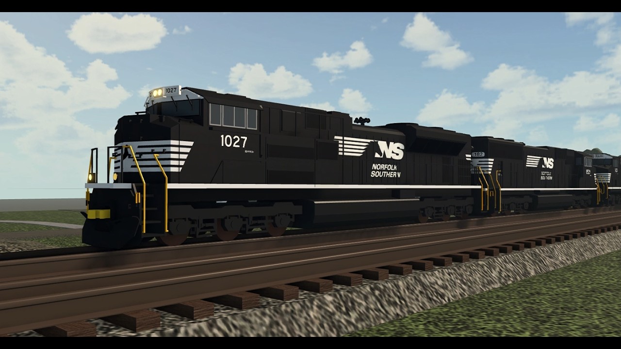 NS 1027 SD70ACe leads NS 27A intermodal through Greencastle, Pennsylvania