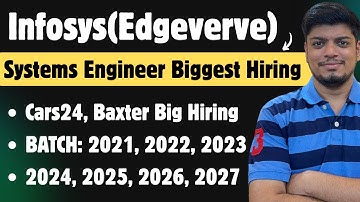 🔥Infosys(Edgeverve) System Engineer Biggest Hiring | Cars24, Baxter | 2027, 2026, 2025, 2024-2021
