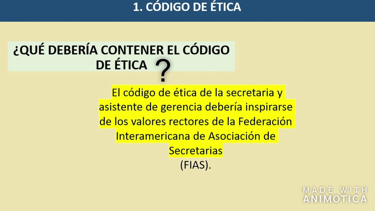 Codigo De Etica De La Secretaria