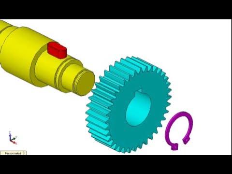Encastrement arbre pignon par clavette et circlips 