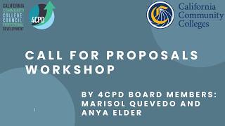 4CPD- Call for Proposals workshop