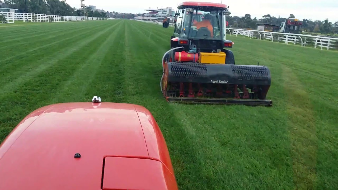 Vertidrain in operation at Flemington racetrack x9 in formation