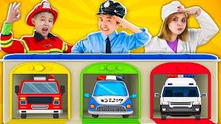 Police Car, Fire Truck and Ambulance Song | Police Officer Song + Nursery Rhymes \& Best Kids Songs