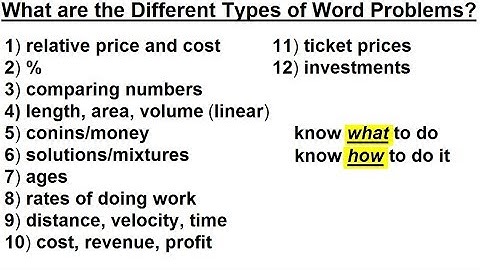 Algebra - Ch. 2: Word Problem (2 of 46) What are the Different Types of Word Problems?