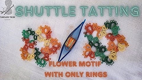 Multicolor Flower Motif With Rings |Simple & Beautiful Shuttle Tatting|Beginner’s Tutorial #tatting