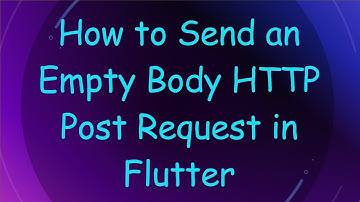 How to Send an Empty Body HTTP Post Request in Flutter