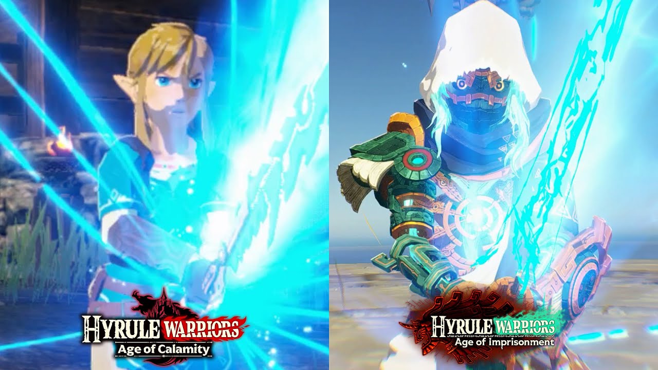 Link Vs Knight Construct (One Hand Sword) Moveset Comparison- Age Of Calamity Vs Age of Imprisonment