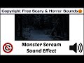 Monster scream sound effect  popular sounds  nocopyright copyright free scary  horror sounds