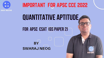 APSC CSAT 10 || #APSC_CSAT,#APSC_CCE, #QUANTITATIVEAPTITUDE||
