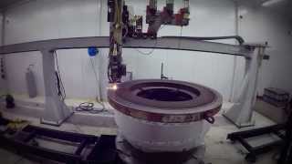 Castolin Trio Norway: green laser energy for re-dimensioning of 6 ton part from hydro power plant.