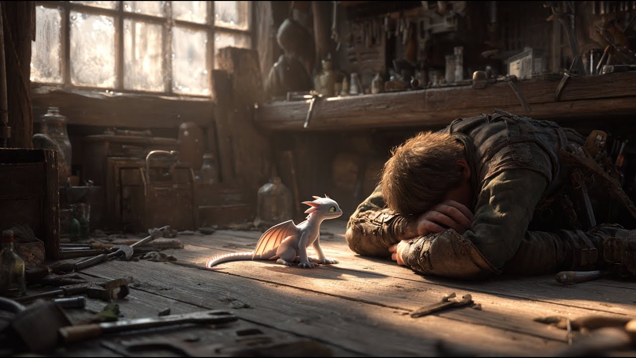 He lay on The Floor of His Workshop Without Hope Until a Homeless Dragon Hatchling Changed His Life