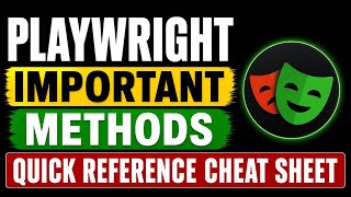Playwright Important Methods - Quick Reference Cheat Sheet 🔥 #testing #playwright #automationtesting