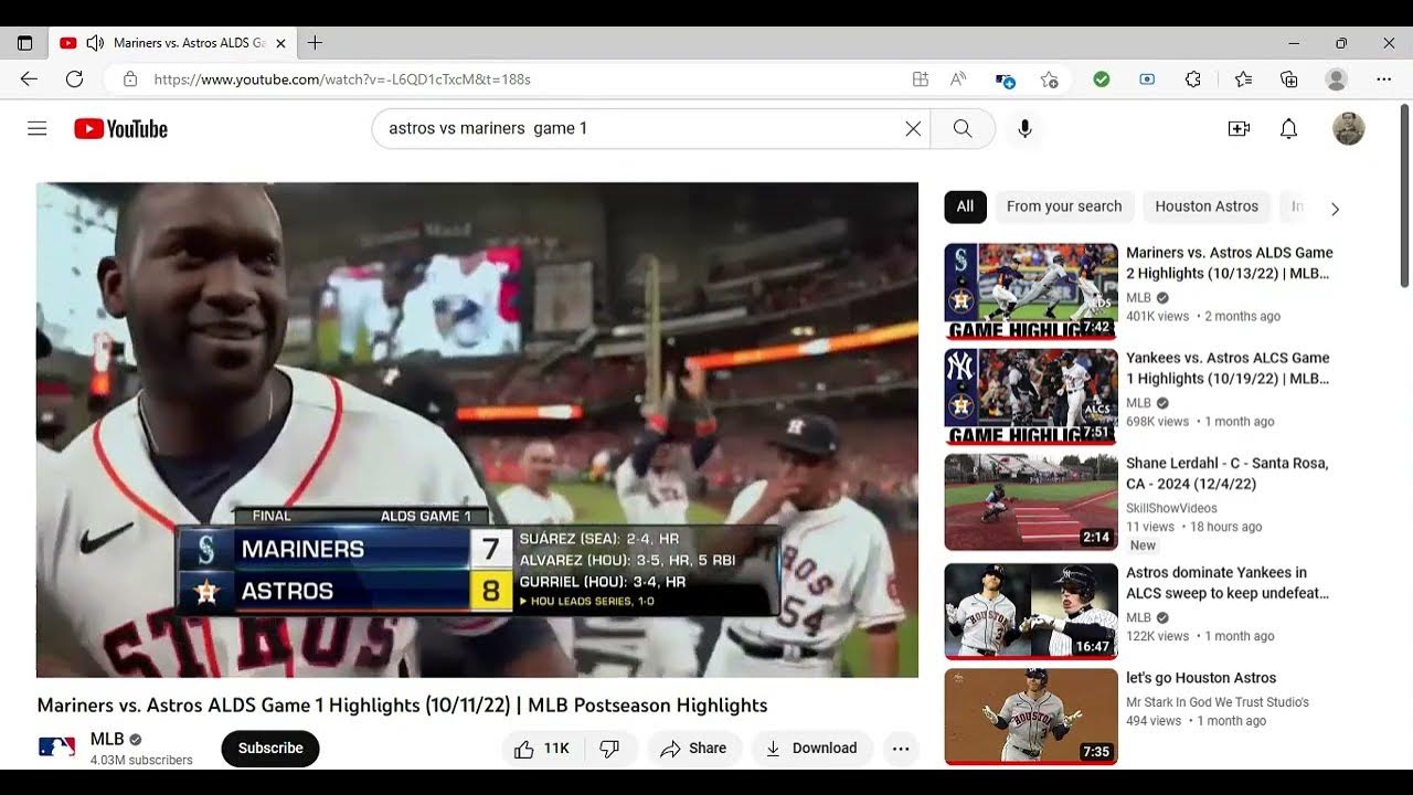 I react to Mariners vs. Astros ALDS Game 1 Highlights (10/11/22) YouTube