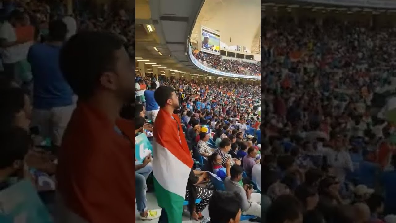 Indians Singing Together In Dubai Cricket Stadium