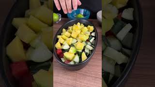 Refreshing Tropical Salad With Watermelon And Mango