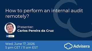 How to perform an internal audit remotely [live webinar]