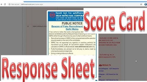 DMRC Latest Update 2020 | Score Card | Response Sheet |