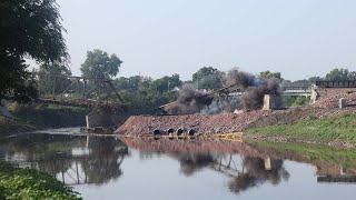 Slideshow Controlled Demolition Of Flood Damaged Bridge