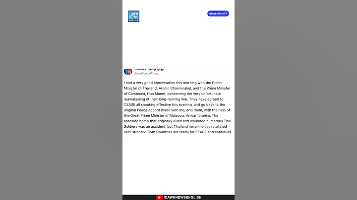 Trump Claims Thailand and Cambodia Agree to “Cease All Shooting” Amid Border Conflict December 12